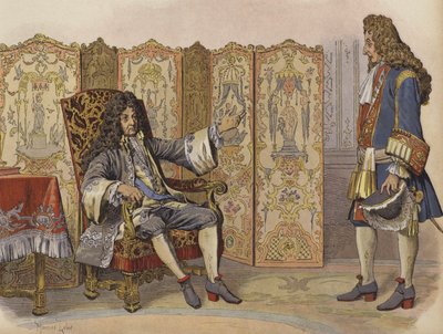 Bezoek van Villars aan koning Lodewijk XIV in Marly door Maurice Leloir
