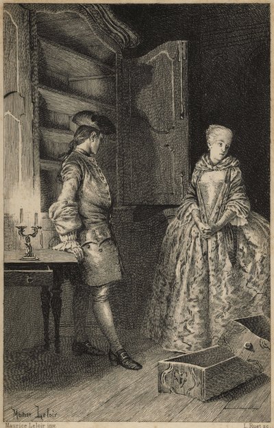 La découverte du Vol - in “Histoire de Manon Lescaut et du chevalier Des Grieux” door L