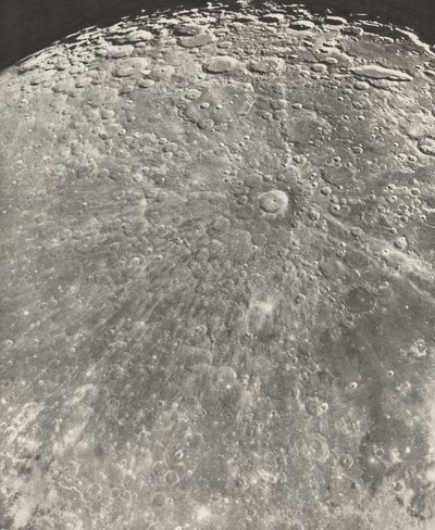 Fotografie van de maanstraling van Tycho - Groeiende fase door Maurice Loewy