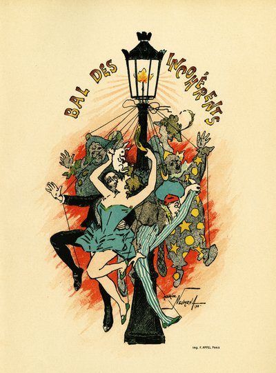 Poster voor het bal des incoherents door Maurice Louis Henri Neumont