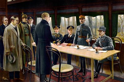 Ondertekening van de Wapenstilstand door Maurice Pillard Verneuil