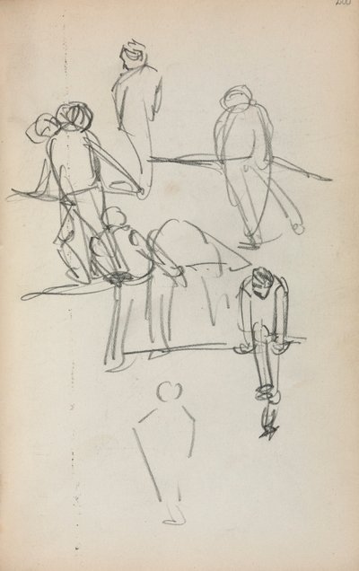 Italiaans schetsboek: Figuren (pagina 200) door Maurice Prendergast