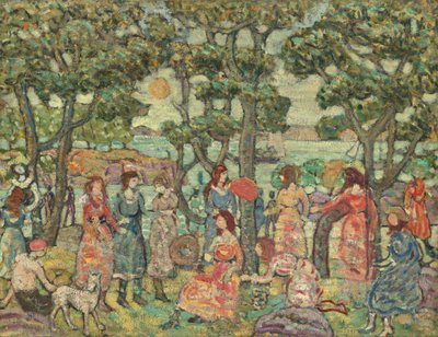 Landschap met figuren door Maurice Prendergast
