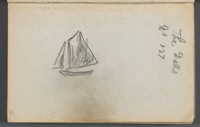 Schetsboek, De Dells, nr. 127, pagina 001:Zeilboot "De Dells". door Maurice Prendergast