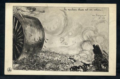 Ansichtkaart, Satirisch in ZW door Maurice Radiguet