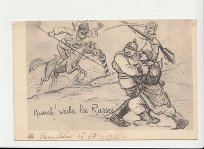Ansichtkaart, Satirisch in ZW door Maurice Radiguet