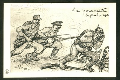 Ansichtkaart, Satirisch in Z & W door Maurice Radiguet