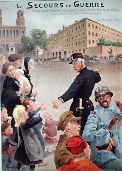 Het hoofdkwartier van de oorlogshulp in het oude Saint-Sulpice seminarie door Maurice Romberg