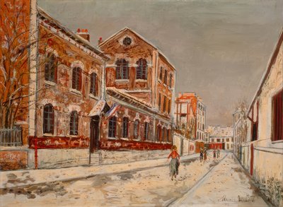 Een school in de buitenwijk (Ecole en banlieu) door Maurice Utrillo