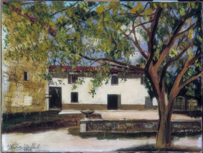 Binnenplaats van een boerderij in Limas door Maurice Utrillo