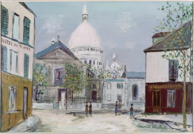 Place du Tertre en de Sacré-Coeur door Maurice Utrillo