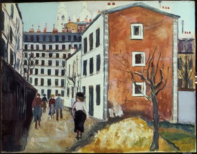Straat in Montmartre door Maurice Utrillo