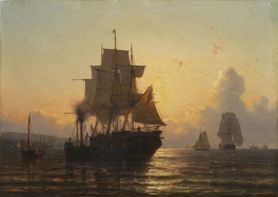 Tropische Zonsondergang op Zee, 1861 door Mauritz Frederik Hendrik De Haas