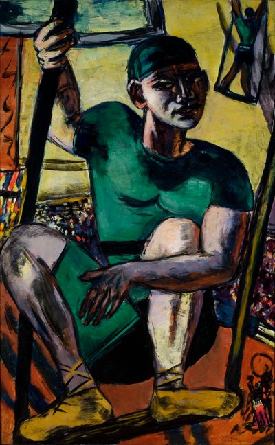 Acrobaat op de trapeze door Max Beckmann