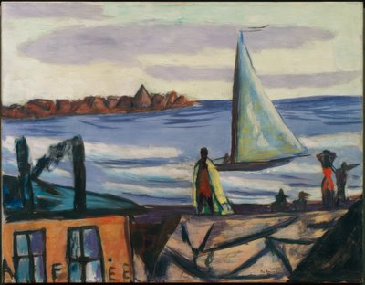 Badzicht bij Bandol door Max Beckmann