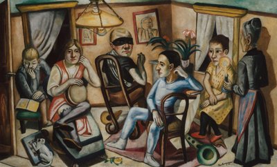 Voor het gemaskerde bal door Max Beckmann