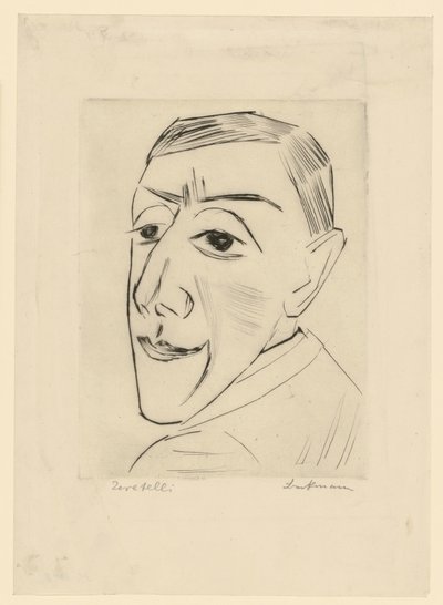 Portret van de acteur N. M. Zeretelli (blad 4 uit: De derde Ganymedes-map) door Max Beckmann