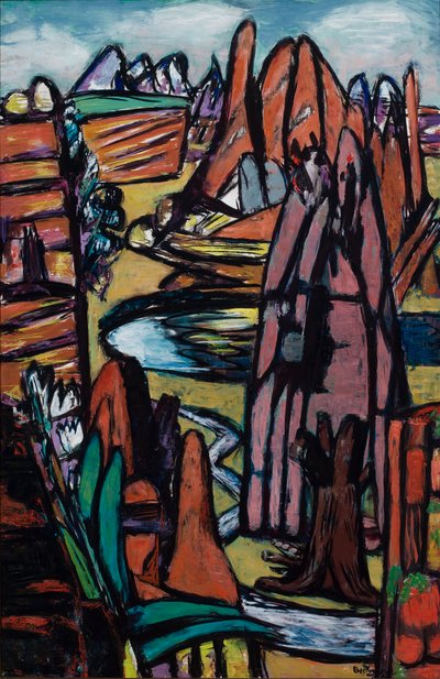 Boulder – Rotsachtig landschap door Max Beckmann