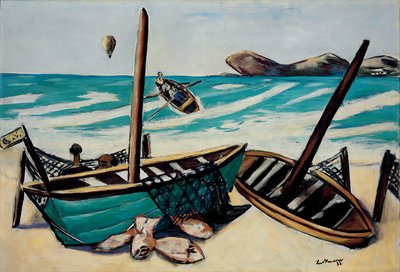 Kustlandschap met Ballon door Max Beckmann