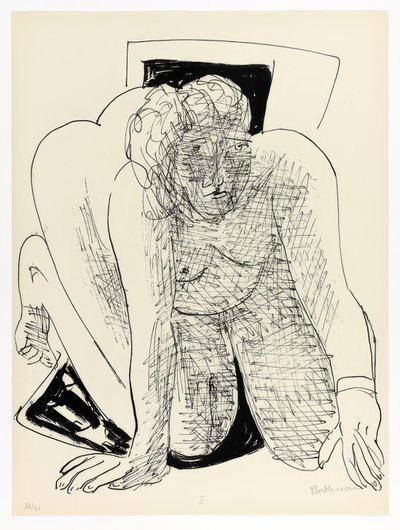 Kruipende vrouw, plaat vijf uit Day and Dream door Max Beckmann