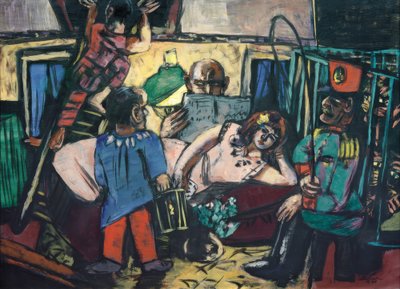 In de artiestenwagen door Max Beckmann