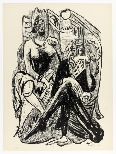Koning en demagoog, plaat acht uit Dag en Droom door Max Beckmann