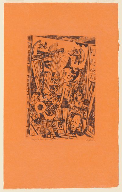 Tafel 5 der Serie: Jährlicher Jahrmarkt door Max Beckmann