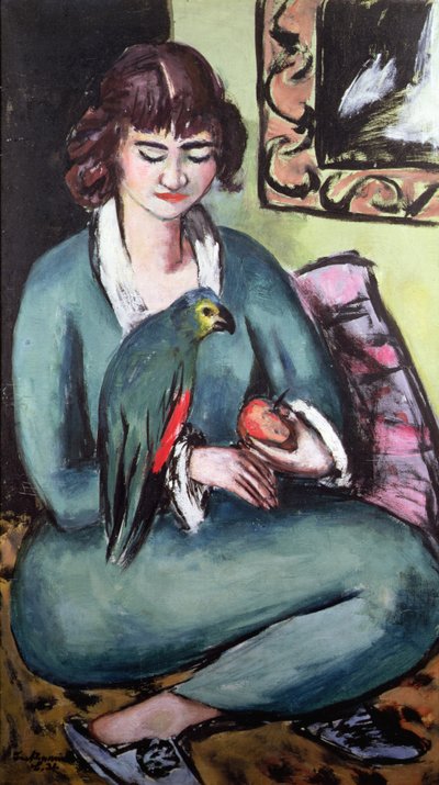 Quappie met een Papegaai door Max Beckmann