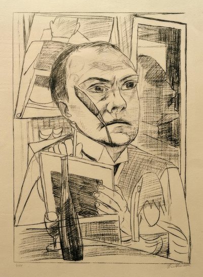 Zelf in hotel door Max Beckmann