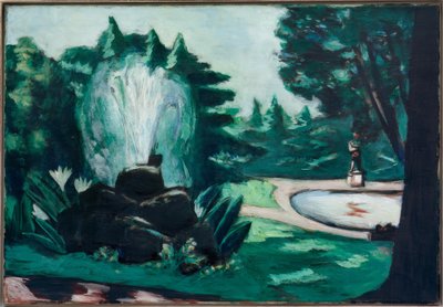 Fontein in Baden-Baden door Max Beckmann