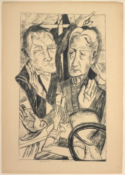 De familie, plaat elf uit Die Hölle door Max Beckmann