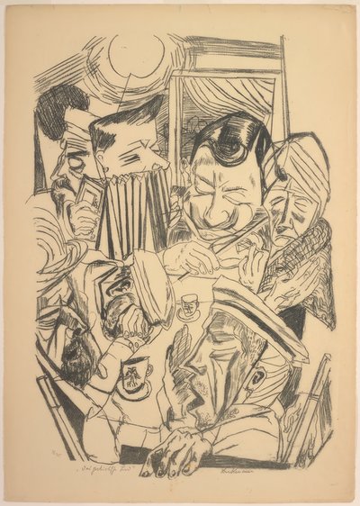 Het patriottische lied, plaat negen uit Die Hölle door Max Beckmann