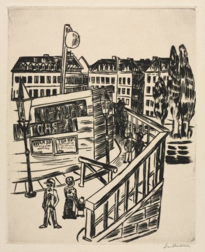 Houten brug door Max Beckmann