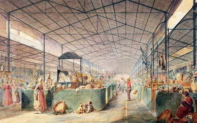 Interieur van Les Halles, 1835 door Max Berthelin