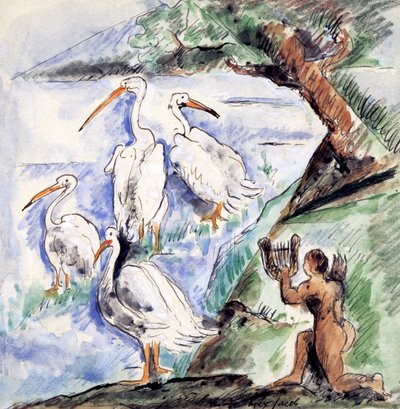 Orpheus met de Pelikanen, ca. 1900-1944 door Max Jacob