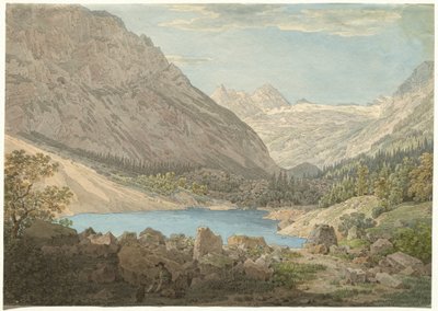 De Blauwe Vijver in het Rein-dal bij Garmisch door Max Joseph Wagenbauer