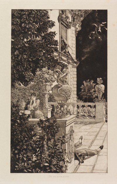 In Flagranti, uit Dramas, Opus IX Dramen, Opus IX, 1883 door Max Klinger