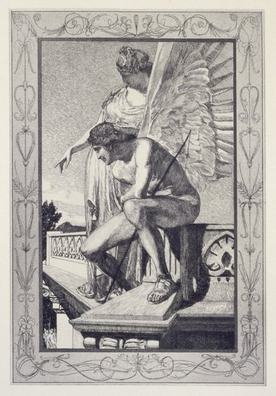 Venus toont Psyche aan Cupido, plaat 4 uit de serie „Cupido en Psyche: Opus V“ door Max Klinger