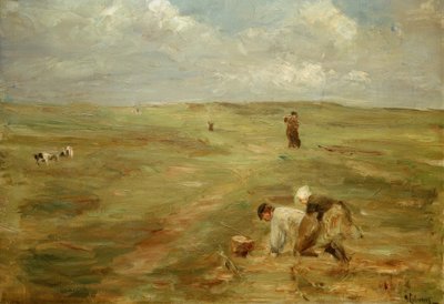 Aardappelgravers in de duinen van Zandvoort door Max Liebermann