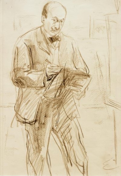 Max Liebermann Zelfportret, tekenend door Max Liebermann