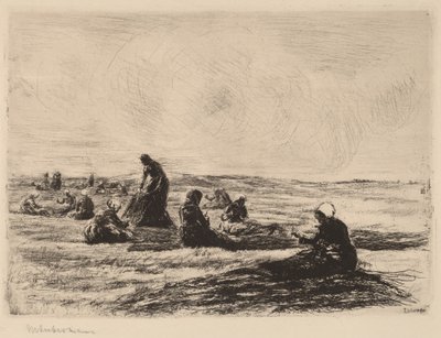 Netten repareren door Max Liebermann