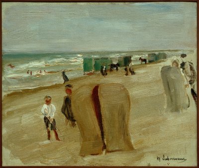 Strandscène in Noordwijk door Max Liebermann