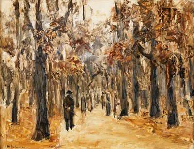 Dierentuin in de Herfst met Wandelaars door Max Liebermann