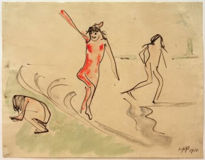 Aan de oever van het meer door Max Pechstein