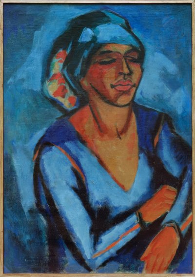 Portret van Lotte Pechstein door Max Pechstein