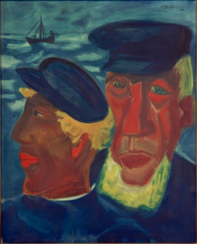 Vissershoofden door Max Pechstein