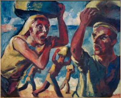 Italiaanse stenen dragers door Max Pechstein