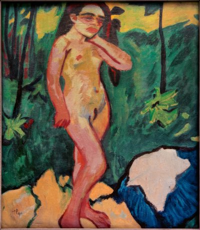 Meisje in het bos door Max Pechstein