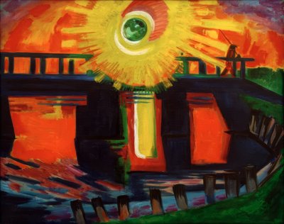 zonsondergang door Max Pechstein