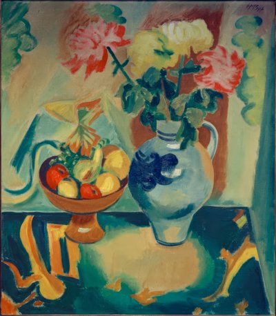 Stilleven met chrysanten door Max Pechstein